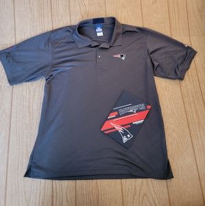 New England Patriots Golf Shirt Men's XL & Bonus Notebook NFL Polo Quick Dry.S